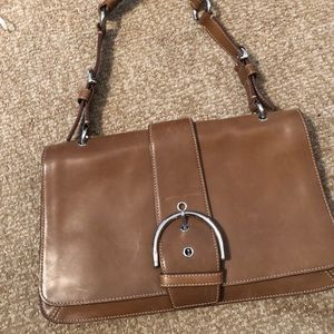 Brown leather coach purse